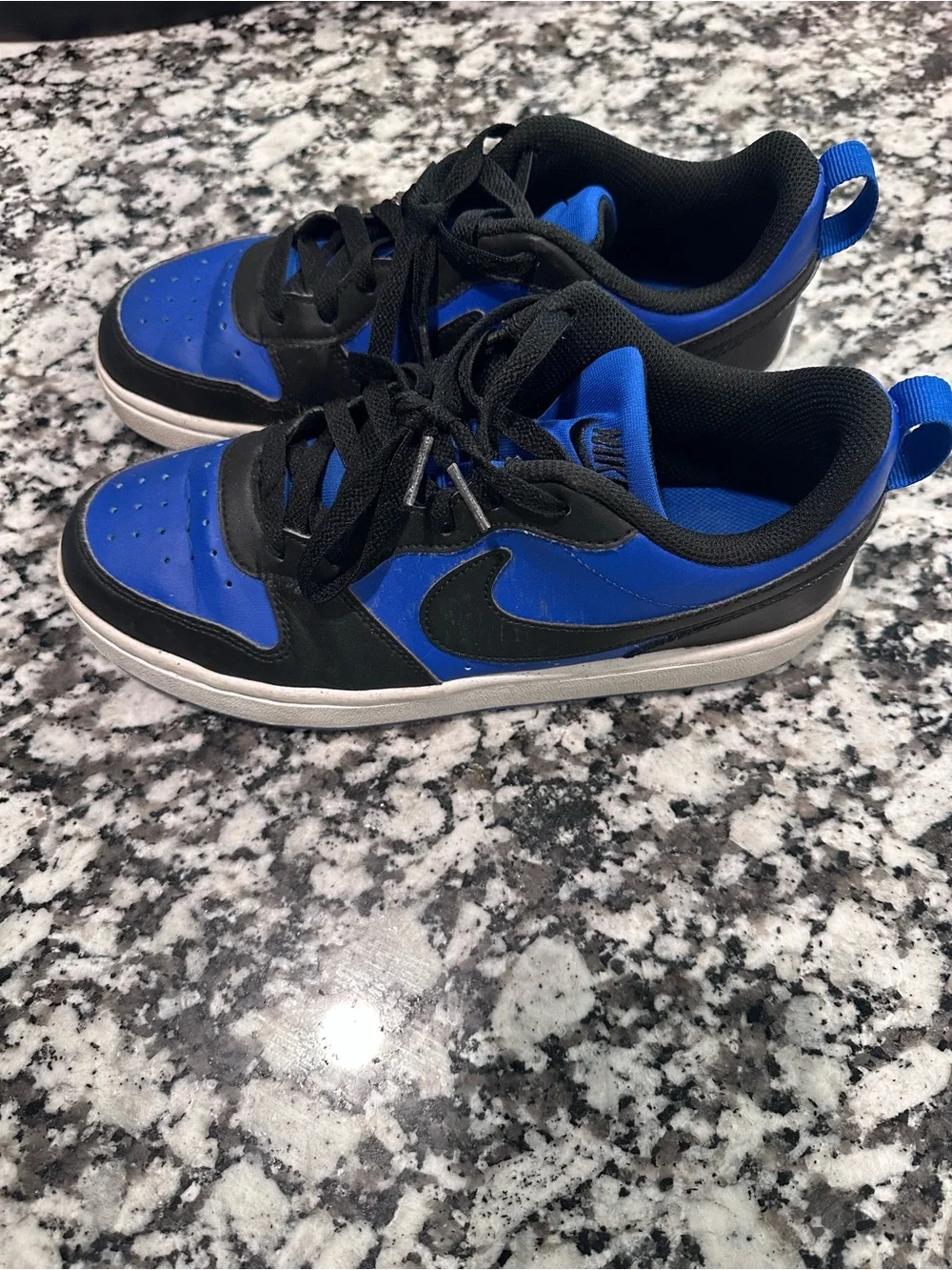 Black and Royal Blue Low-Top Nike Sneakers